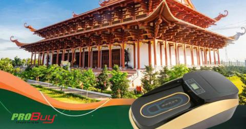 Nâng tầm trải nghiệm du khách tại đền chùa văn hóa du lịch với máy bọc giày tự động Quen XT-46C