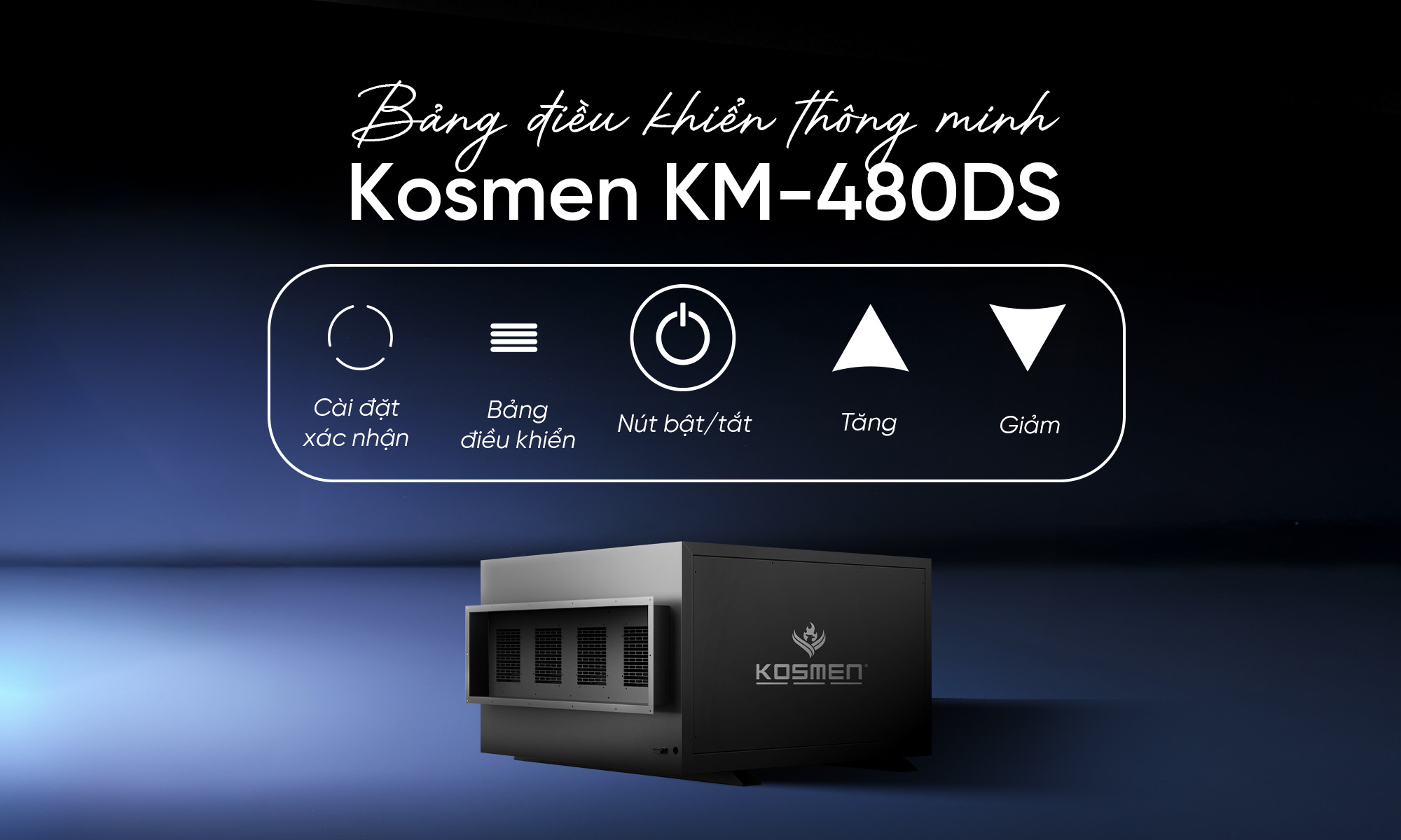 Máy hút ẩm âm trần Kosmen KM-480DS có công suất hút ẩm lên đến 480 lít/ngày phù hợp kho xưởng, xí nghiệp lớn