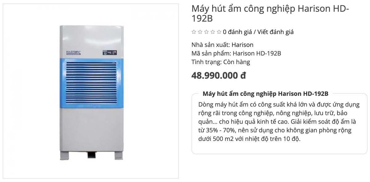 Harison là thương hiệu máy hút ẩm của Canada, tại thị trường VN